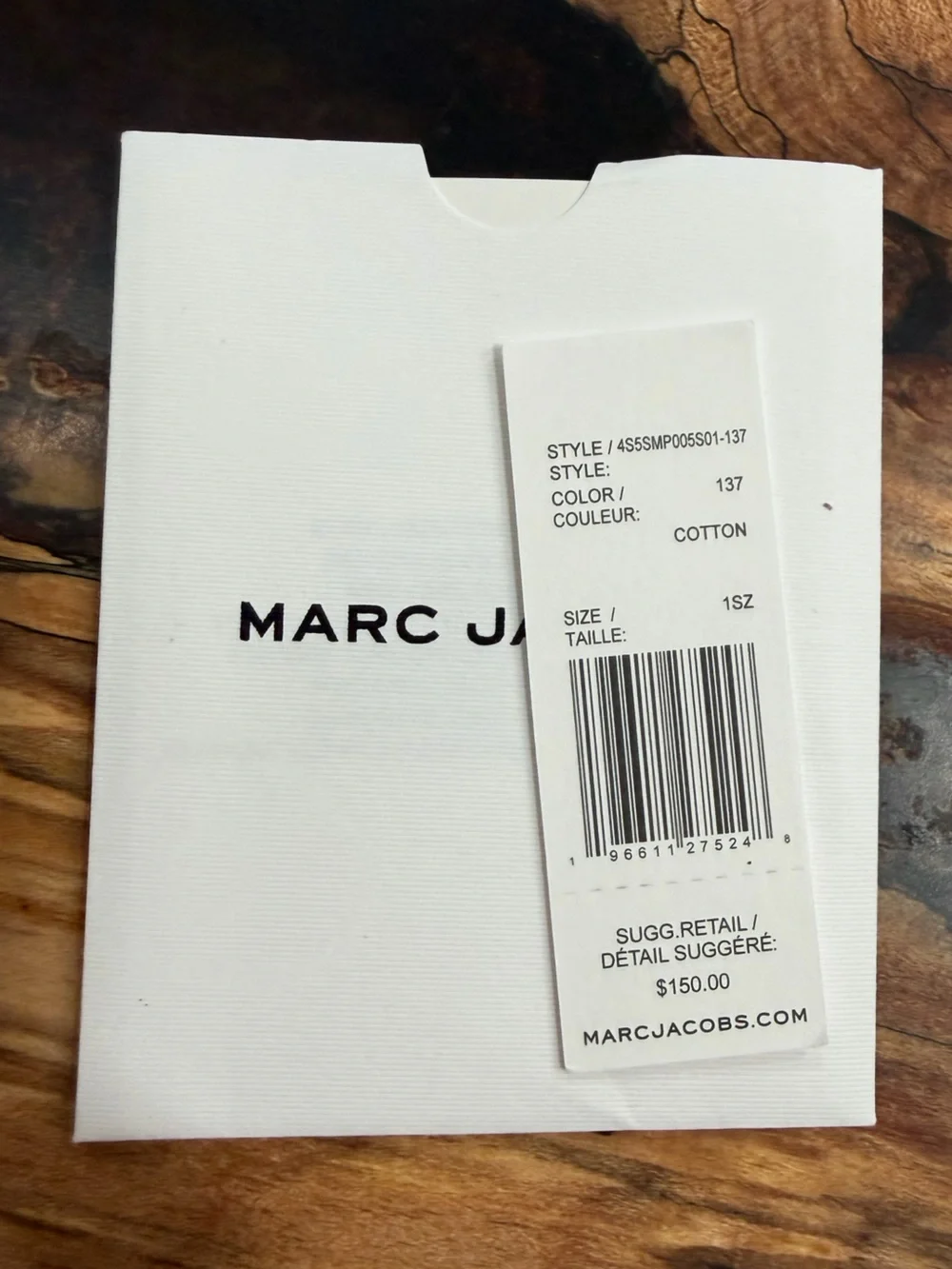 New Marc Jacobs Marc Jacobs Compact Bifold Wallet Pebble Leather Cotton / Gray